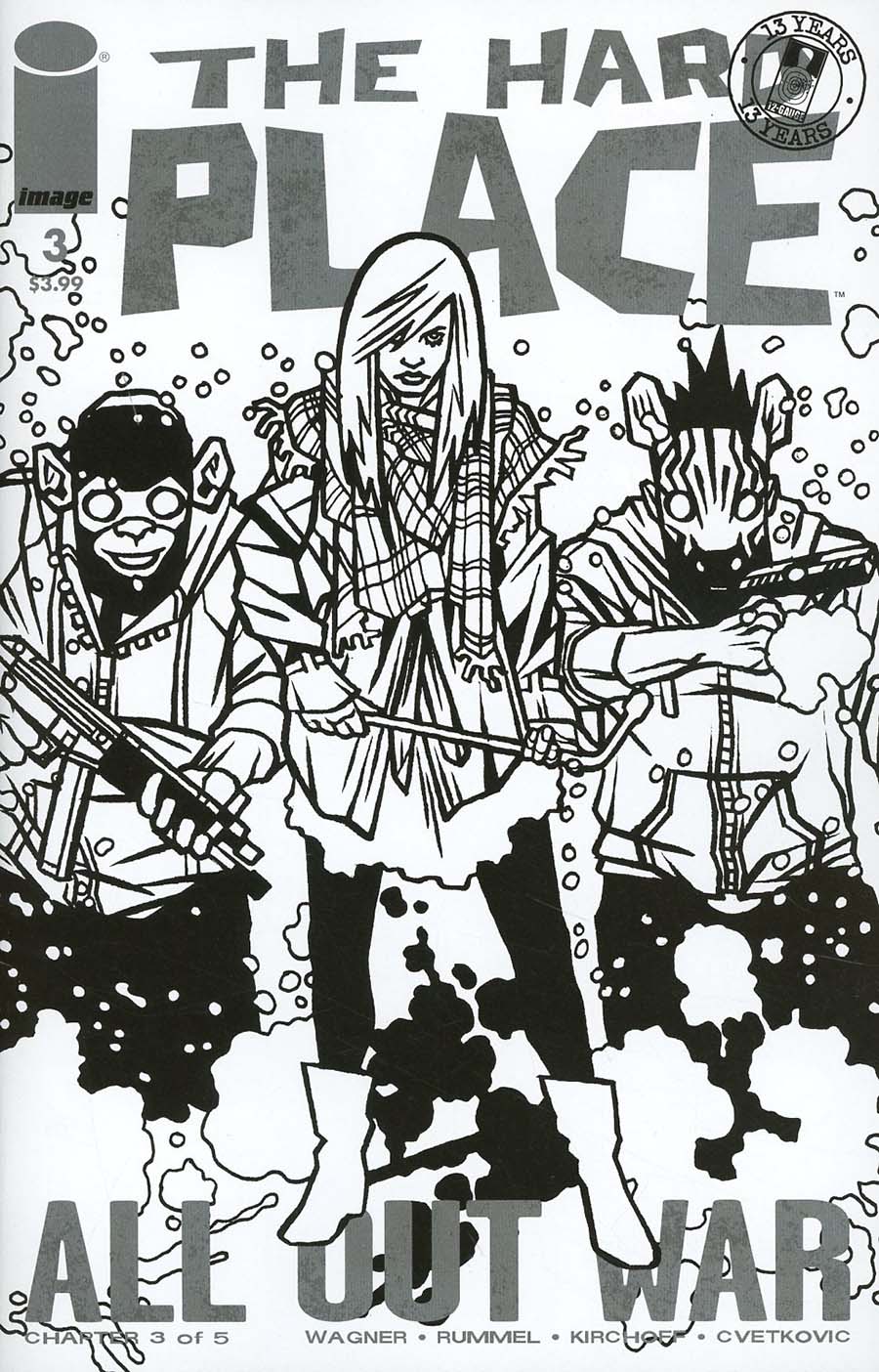 Hard Place #3 Cover E Variant Nic Rummel Walking Dead 116 Tribute Black & White Cover