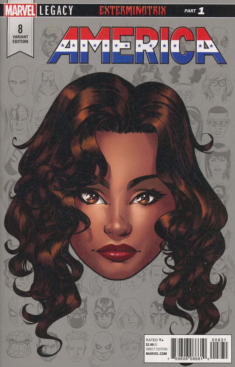 America #8 Cover C Incentive Mike McKone Legacy Headshot Variant Cover (Marvel Legacy Tie-In)