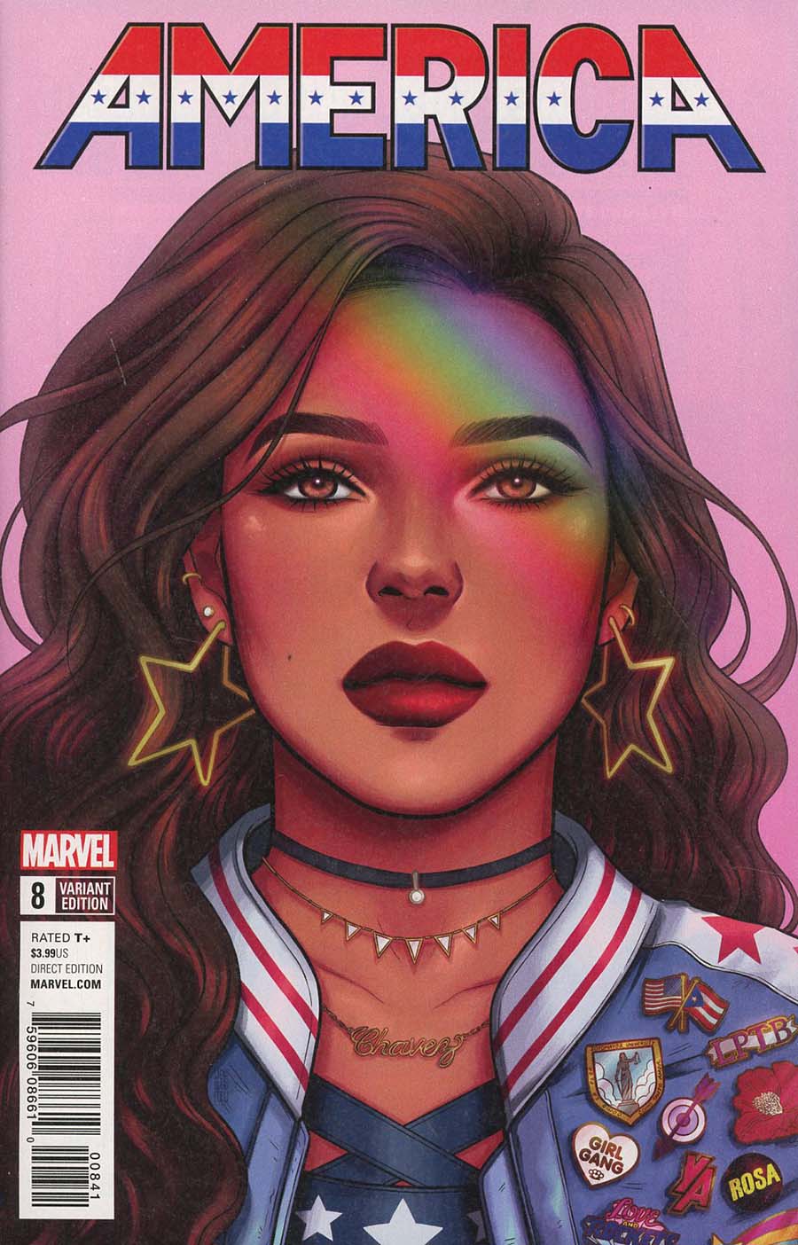 America #8 Cover D Incentive Jen Bartel Variant Cover (Marvel Legacy Tie-In)