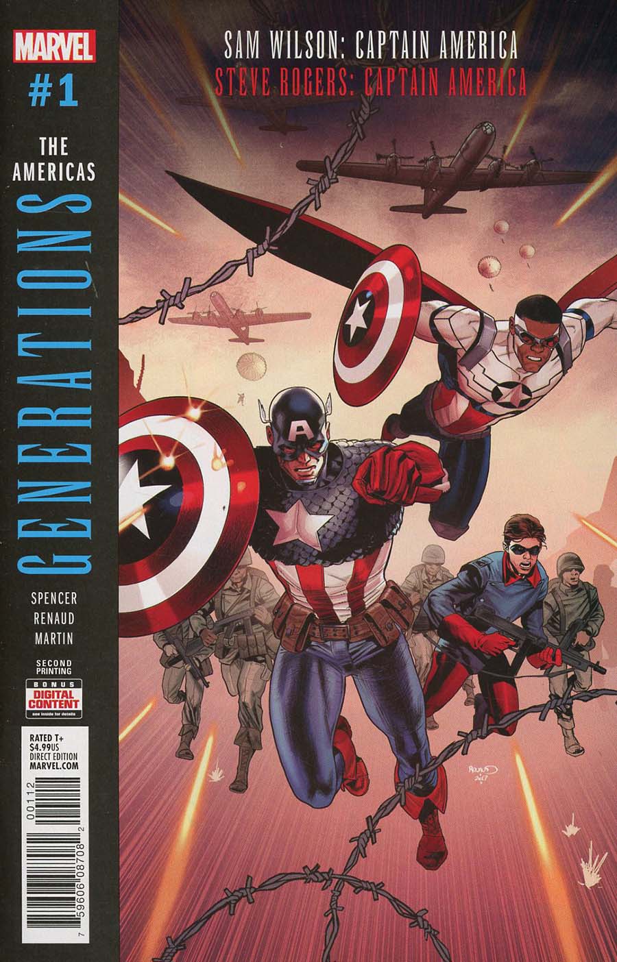 Generations Sam Wilson Captain America & Steve Rogers Captain America #1 Cover D 2nd Ptg Variant Paul Renaud Cover