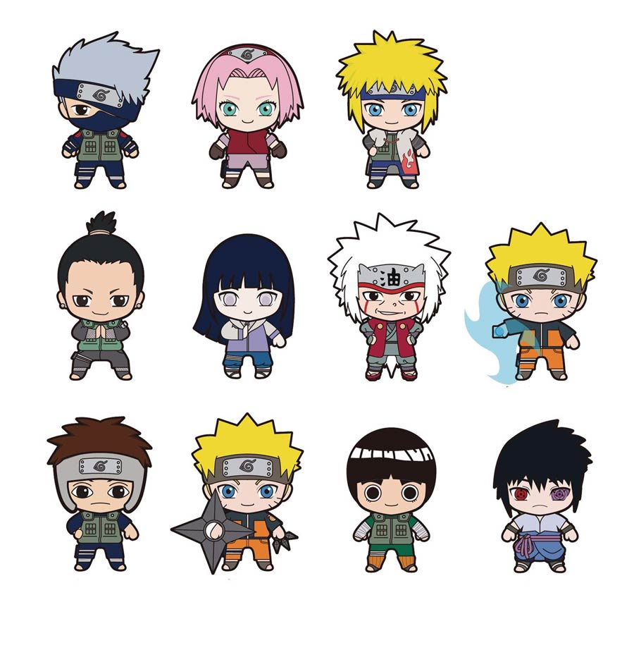 Naruto Shippuden Series 1 3D Foam Collectible Keyring Blind Mystery Box 24-Piece Display