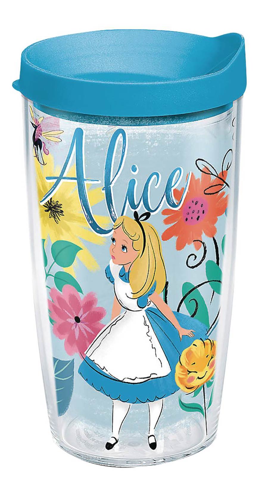 Disney Alice In Wonderland 16-Ounce Tumbler With Light Blue Lid