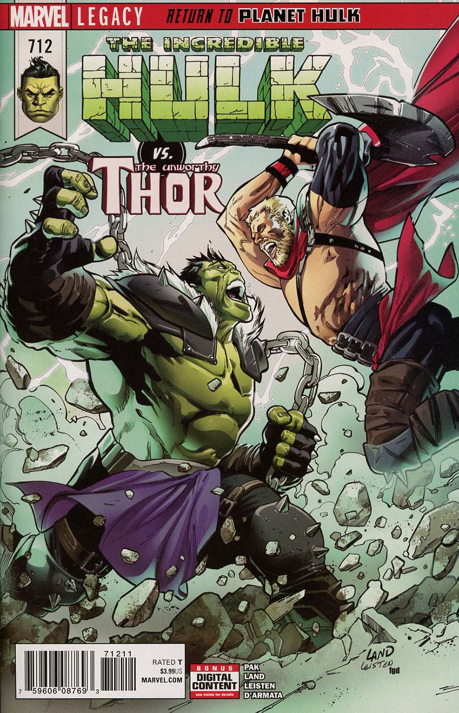 Incredible Hulk Vol 4 #712 Cover A Regular Greg Land Cover (Marvel Legacy Tie-In)