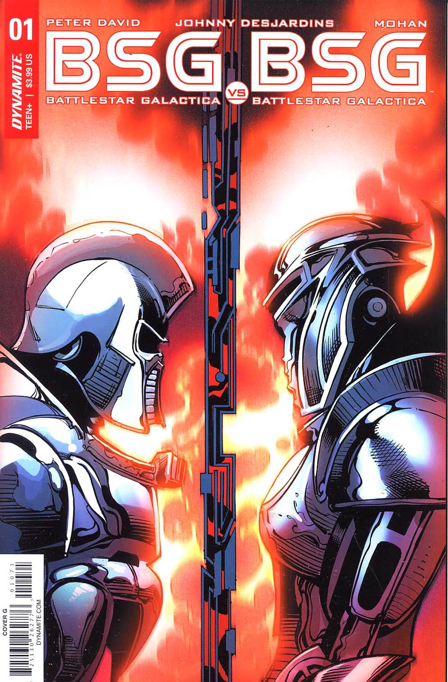 Battlestar Galactica vs Battlestar Galactica #1 Cover G Variant Roberto Castro Cylon Split Profile Cover