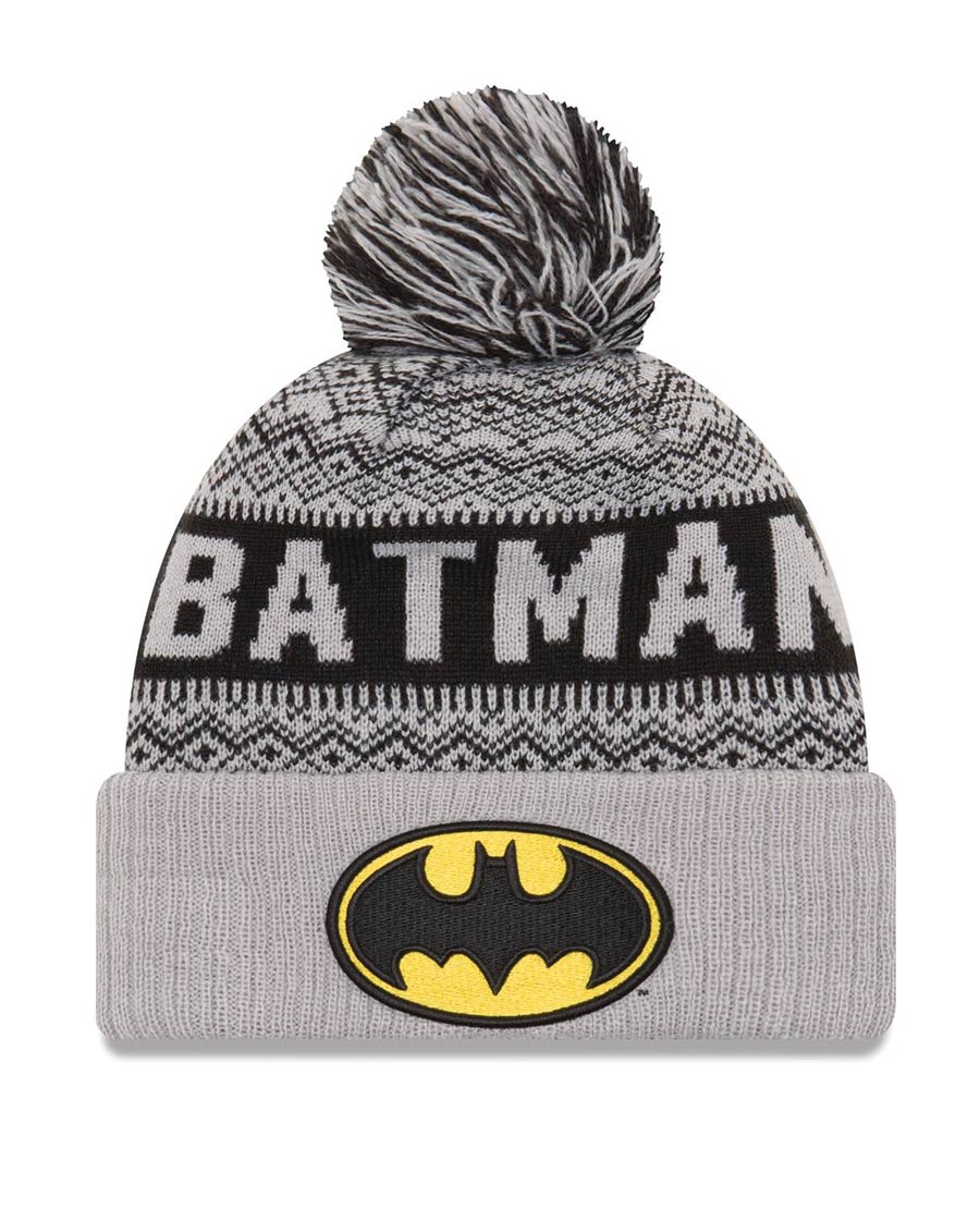 DC Comics Wintery Pom Knit Beanie - Batman