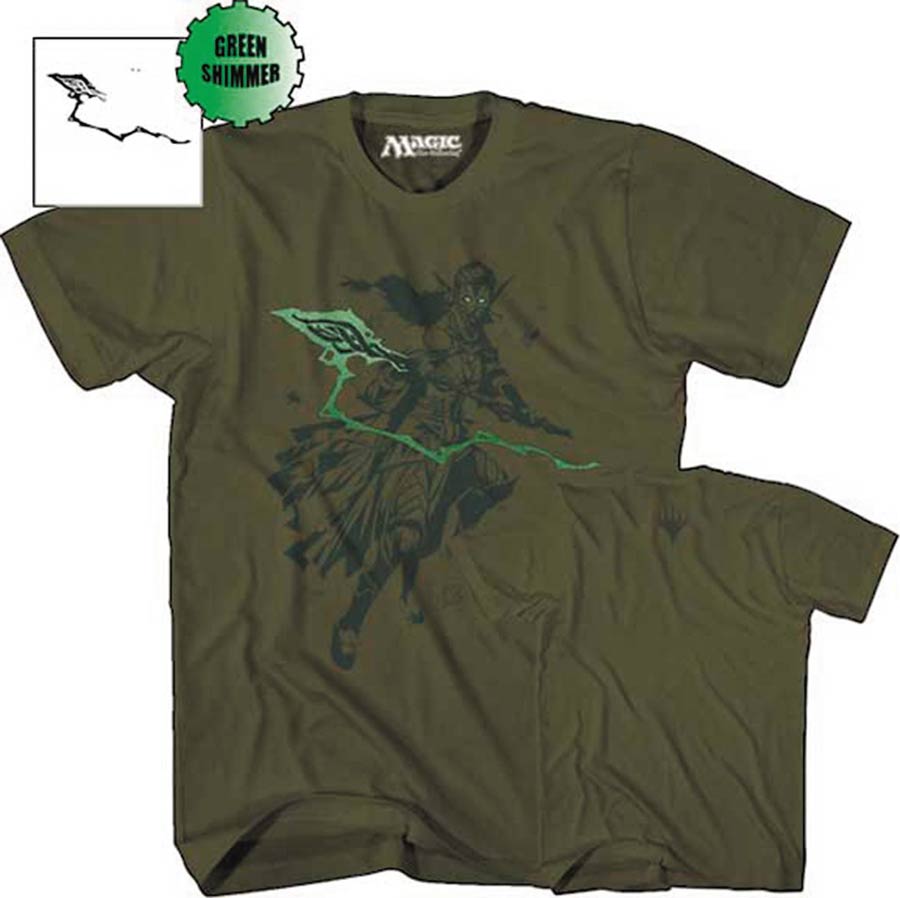 Magic The Gathering Nissa Revane Green T-Shirt Large