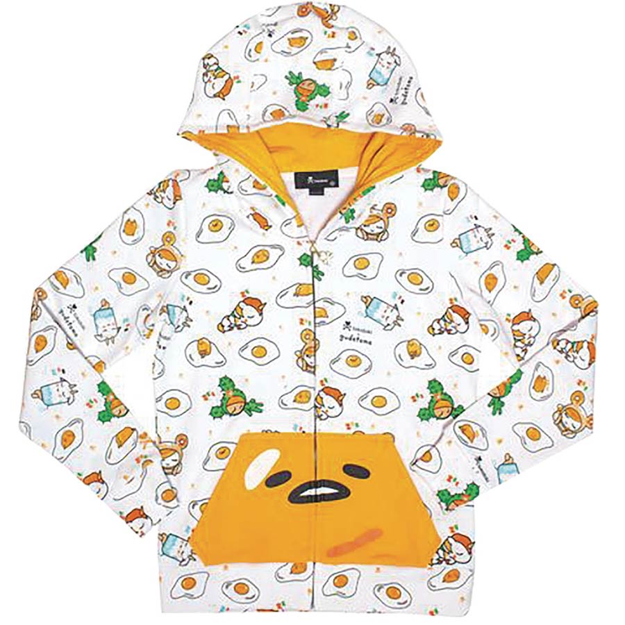 tokidoki Sleepy Gudetama Womens White Hoodie Small