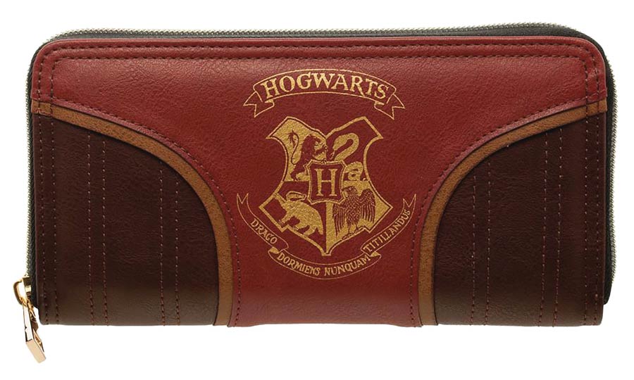Harry Potter Gold Hogwarts Crest Juniors Zip Wallet