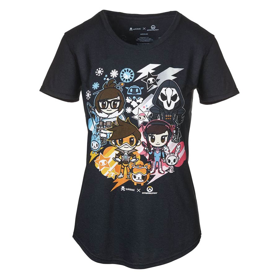 tokidoki x Overwatch Black Womens T-Shirt Large