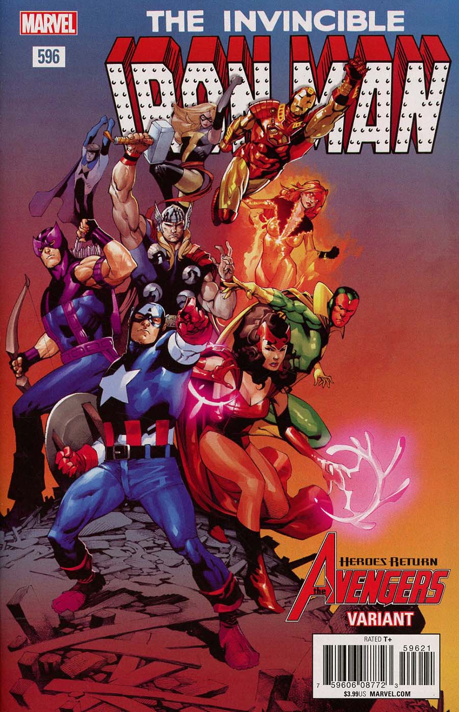Invincible Iron Man Vol 3 #596 Cover B Variant Chris Stevens Avengers Cover (Marvel Legacy Tie-In)