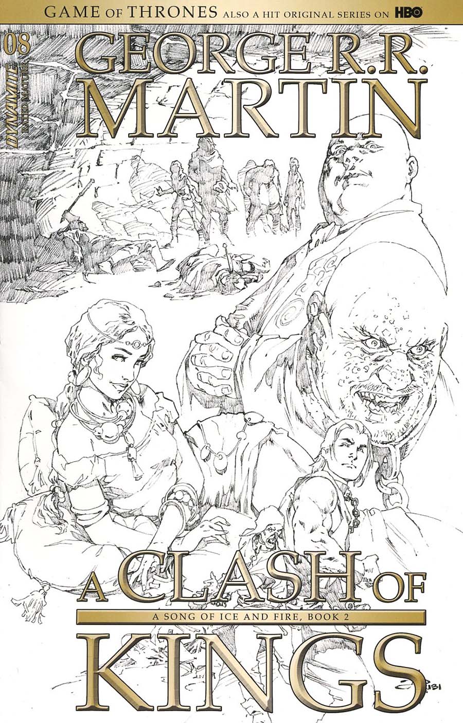 Game Of Thrones Clash Of Kings #8 Cover D Incentive Mel Rubi Black & White Cover