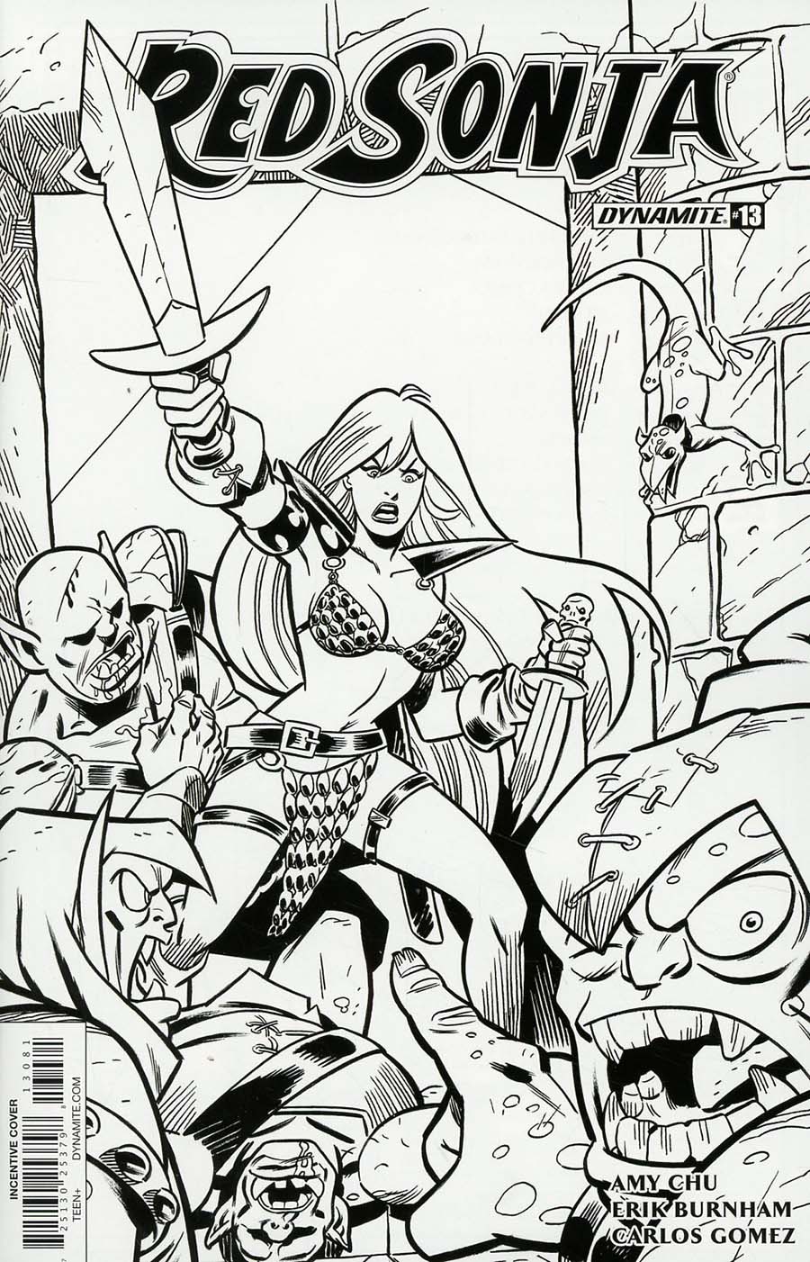 Red Sonja Vol 7 #13 Cover H Incentive Fernando Ruiz Black & White Cover