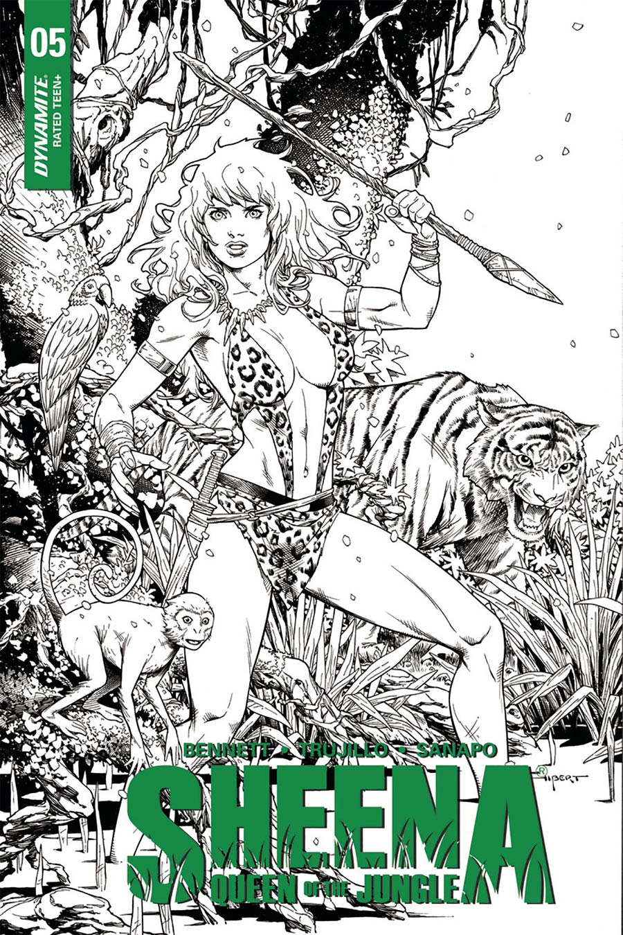 Sheena Vol 4 #5 Cover E Incentive Art Thibert Black & White Cover