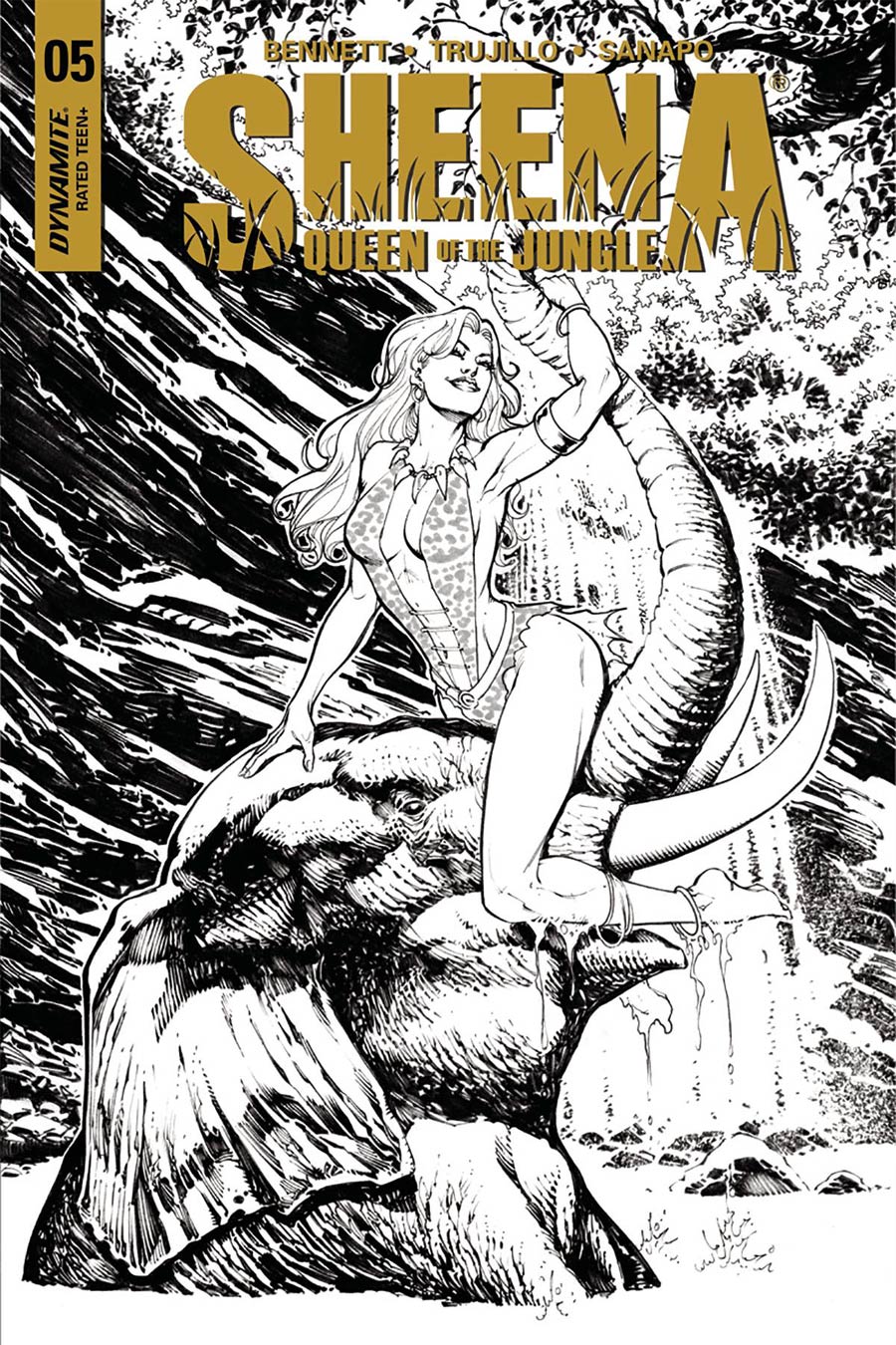 Sheena Vol 4 #5 Cover F Incentive Marco Santucci Black & White Cover