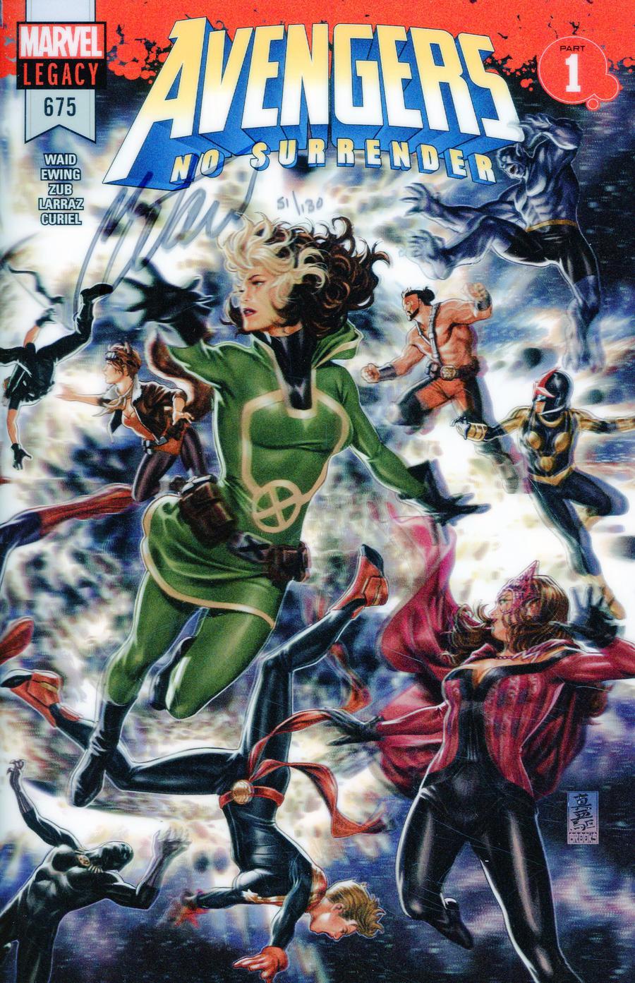 Avengers Vol 6 #675 Cover L DF Silver Signature Series Signed By Mark Waid (No Surrender Part 1)(Marvel Legacy Tie-In)