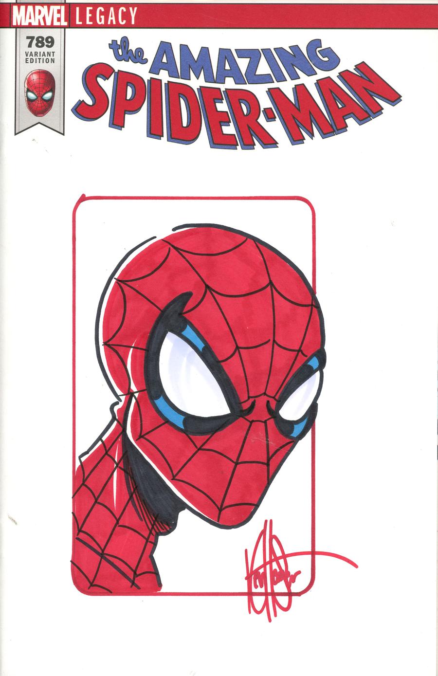 Amazing Spider-Man Vol 4 #789 Cover H DF Signed & Remarked With A Full Color Spidey Sketch By Ken Haeser (Marvel Legacy Tie-In)