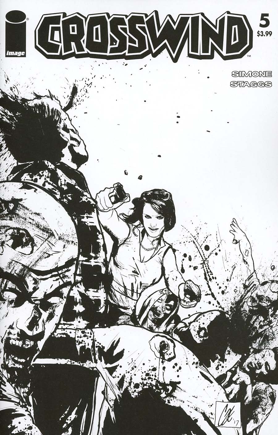 Crosswind #5 Cover D Variant Cat Staggs Walking Dead 54 Tribute Black & White Cover