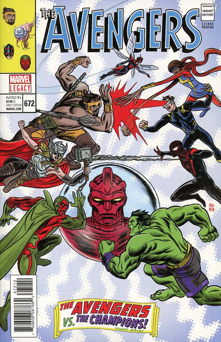 Avengers Vol 6 #672 Cover G 2nd Ptg Variant Mike Allred Cover (Worlds Collide Part 1)(Marvel Legacy Tie-In)