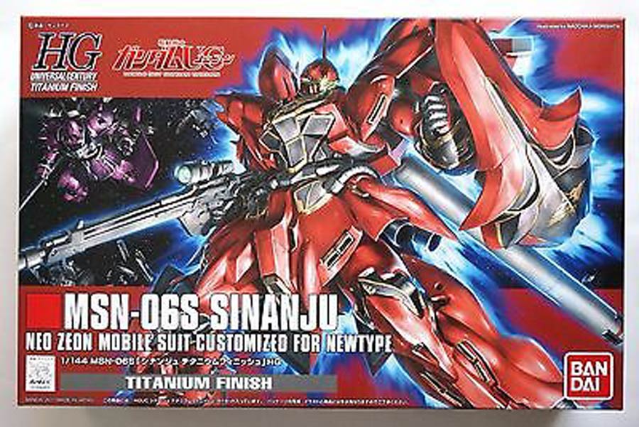 Gundam High Grade Universal Century 1/144 Kit - Titantium Finish - MSN-06S Sinanju