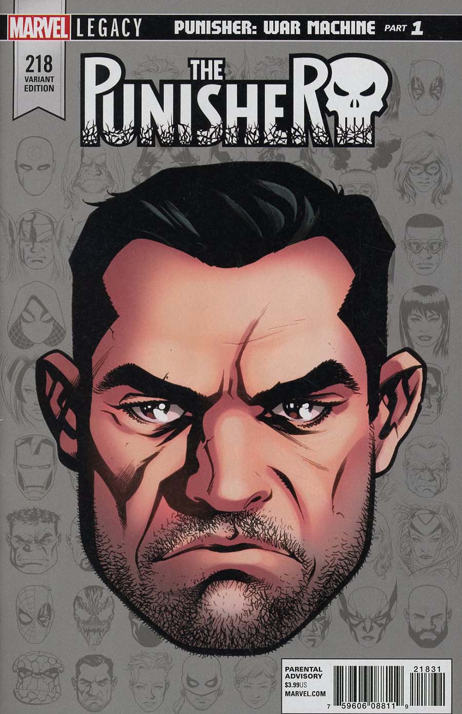 Punisher Vol 10 #218 Cover D Incentive Mike McKone Legacy Headshot Variant Cover (Marvel Legacy Tie-In)