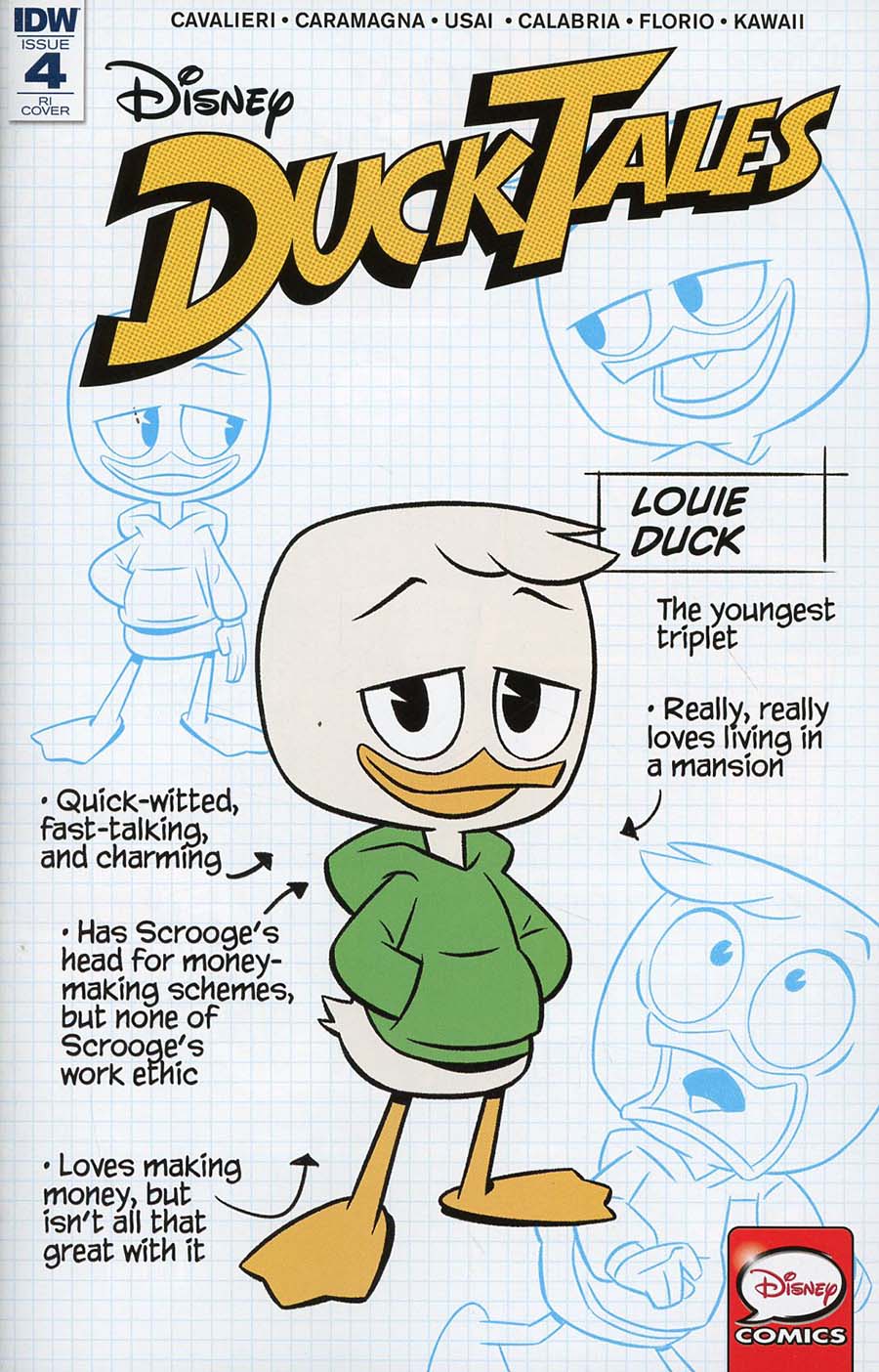Ducktales Vol 4 #4 Cover C Incentive Blueprint Character-Focused Variant Cover