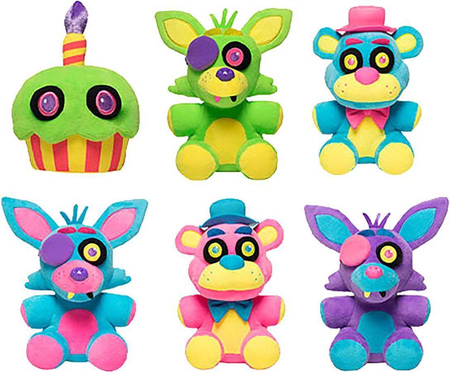 Five Nights At Freddys Blacklight Plush 6-Piece Assortment Case