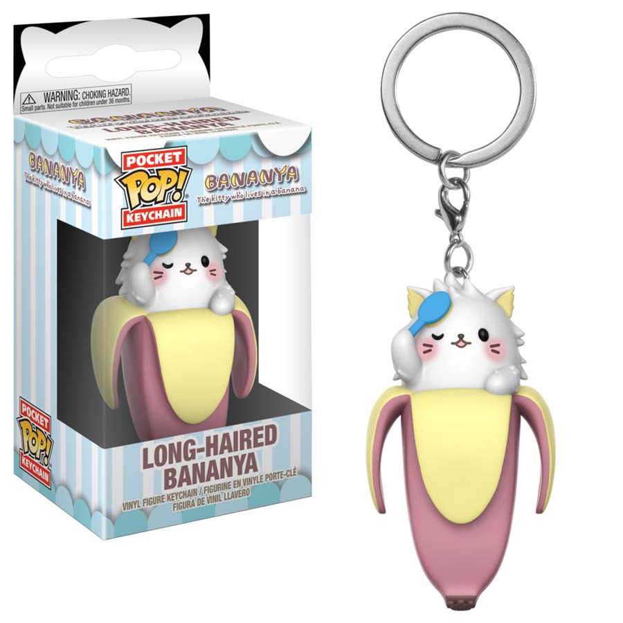POP Bananya Long-Haired Bananya Vinyl Figure Pocket Keychain