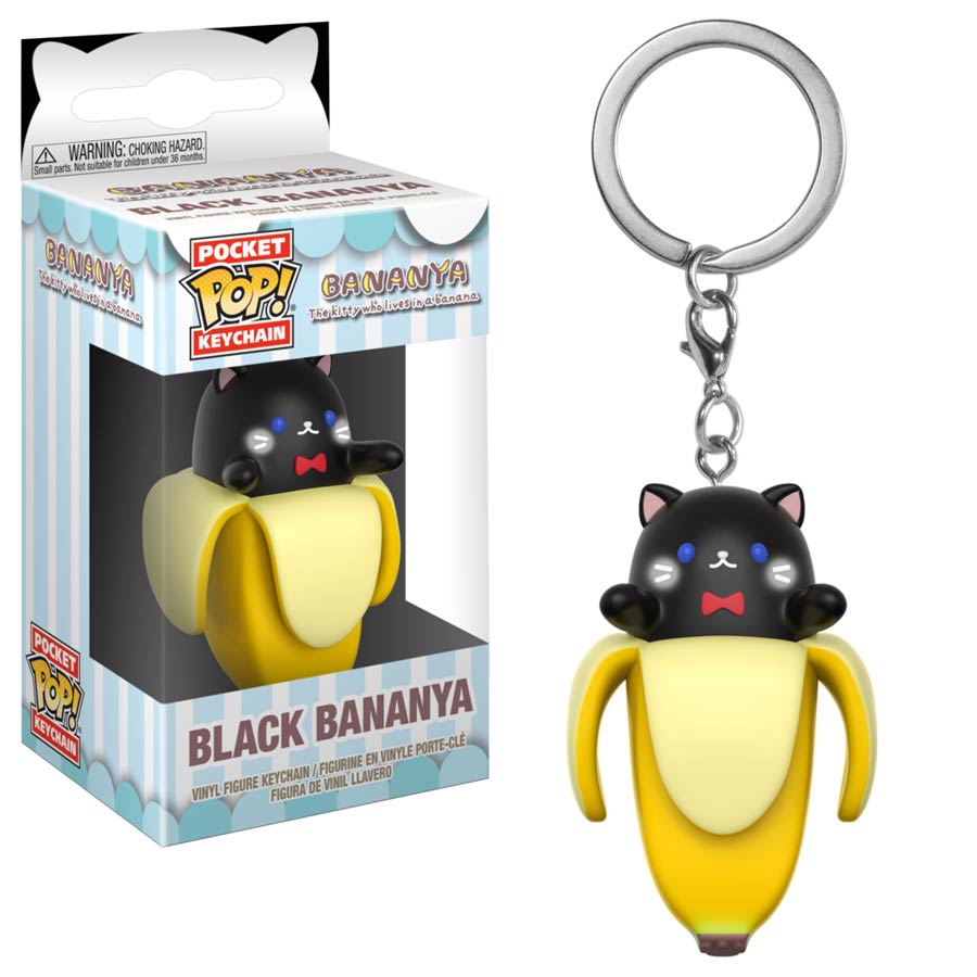 POP Bananya Black Bananya Vinyl Figure Pocket Keychain