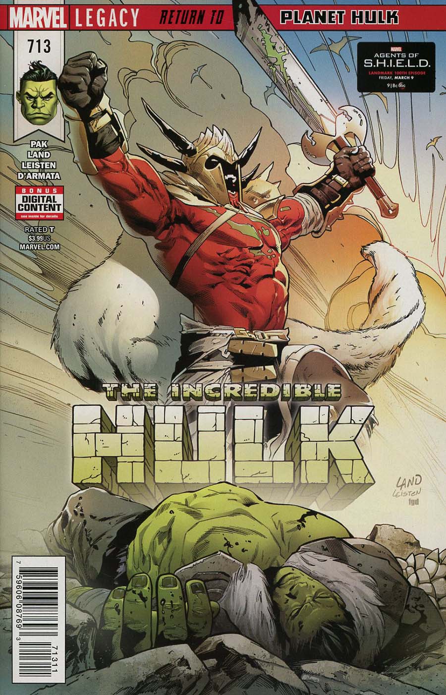 Incredible Hulk Vol 4 #713 Cover A Regular Greg Land Cover (Marvel Legacy Tie-In)