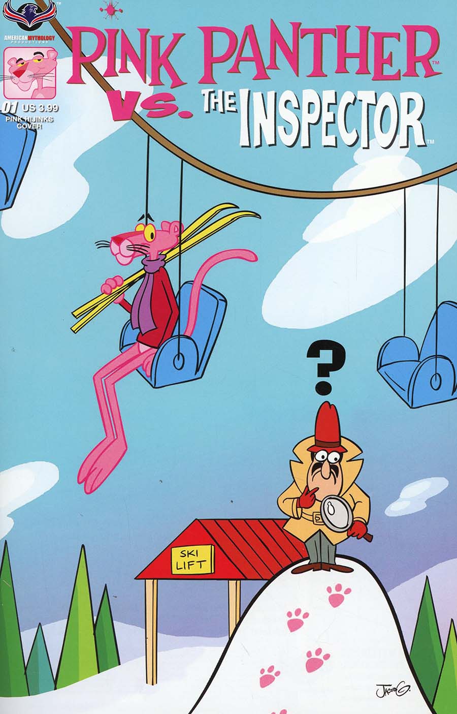 Pink Panther vs The Inspector #1 Cover B Variant Jacob Greenawalt Pink Hijinks Cover