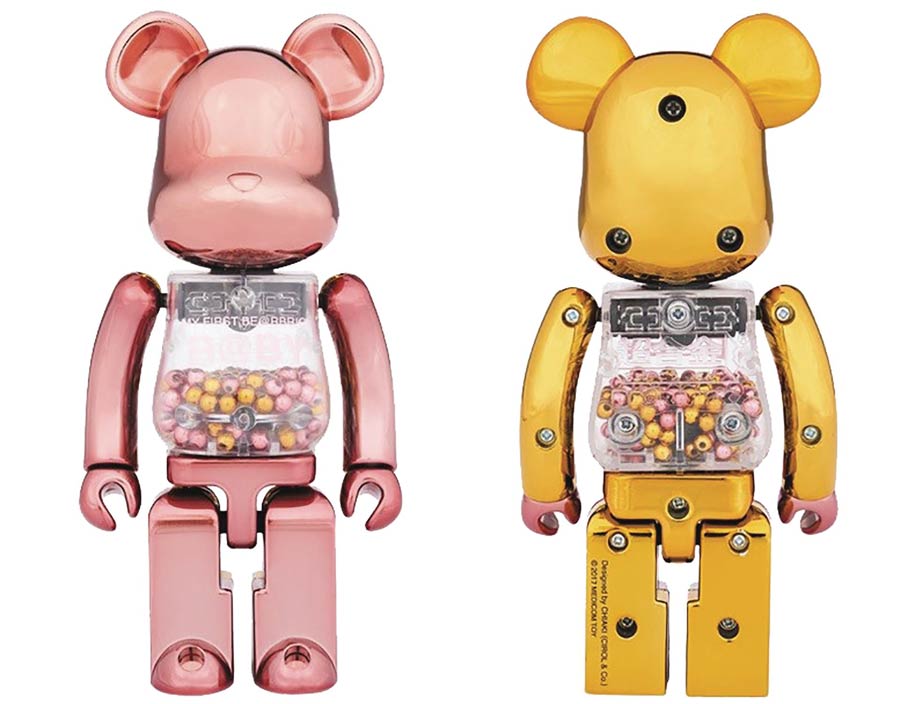 Super Alloyed My First Bearbrick 2-Pack - Pink & Gold