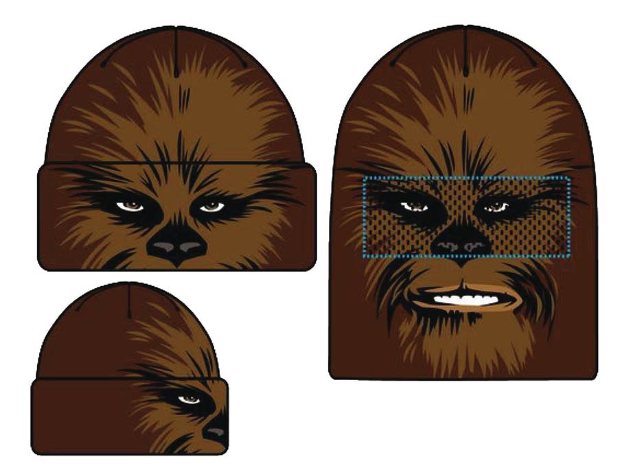 Star Wars Chewbacca Face Flip Knit Mesh Beanie