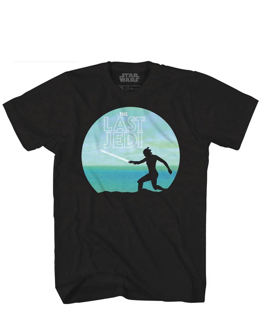 Star Wars Episode VIII The Last Jedi Rey Training Previews Exclusive Black T-Shirt Large