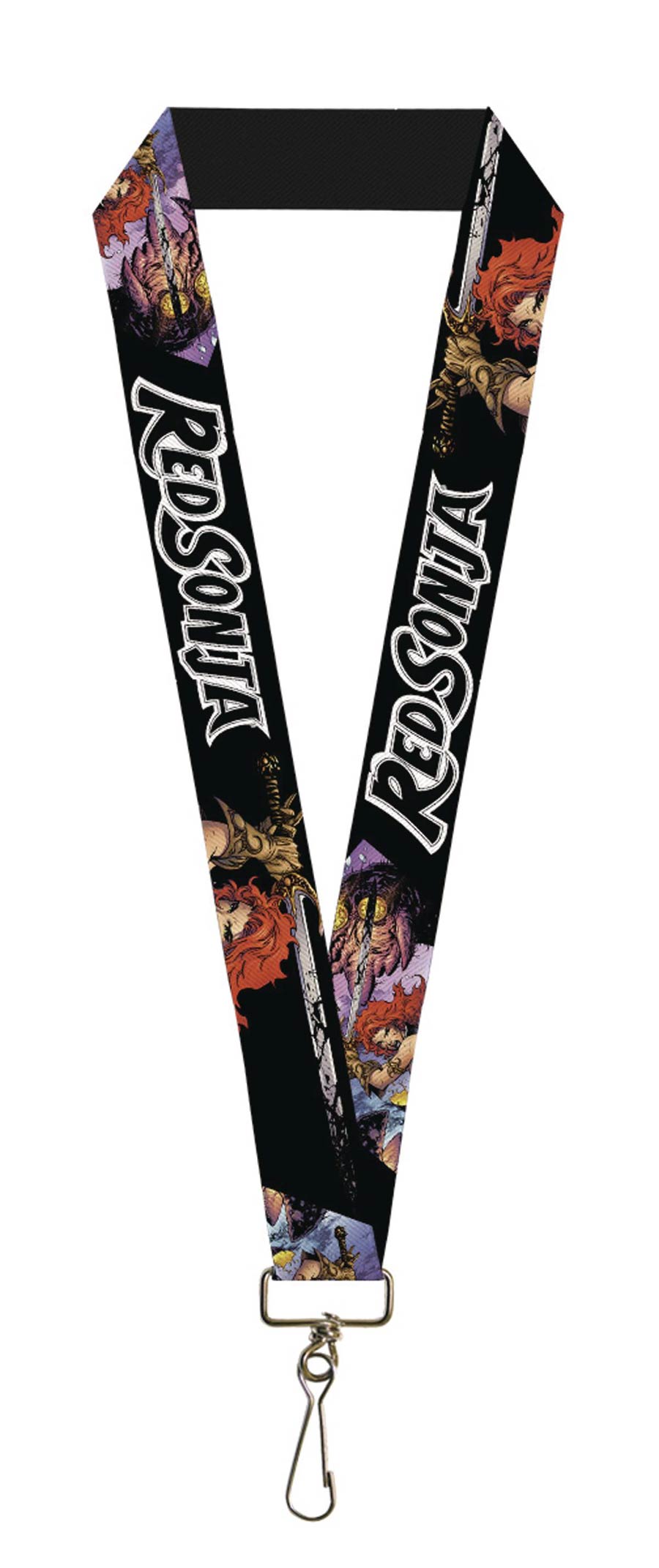 Red Sonja Sword In Action Face Lanyard