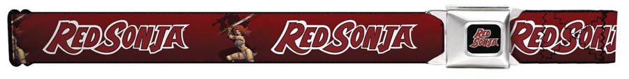 Red Sonja Text Logo Red Seatbelt Belt