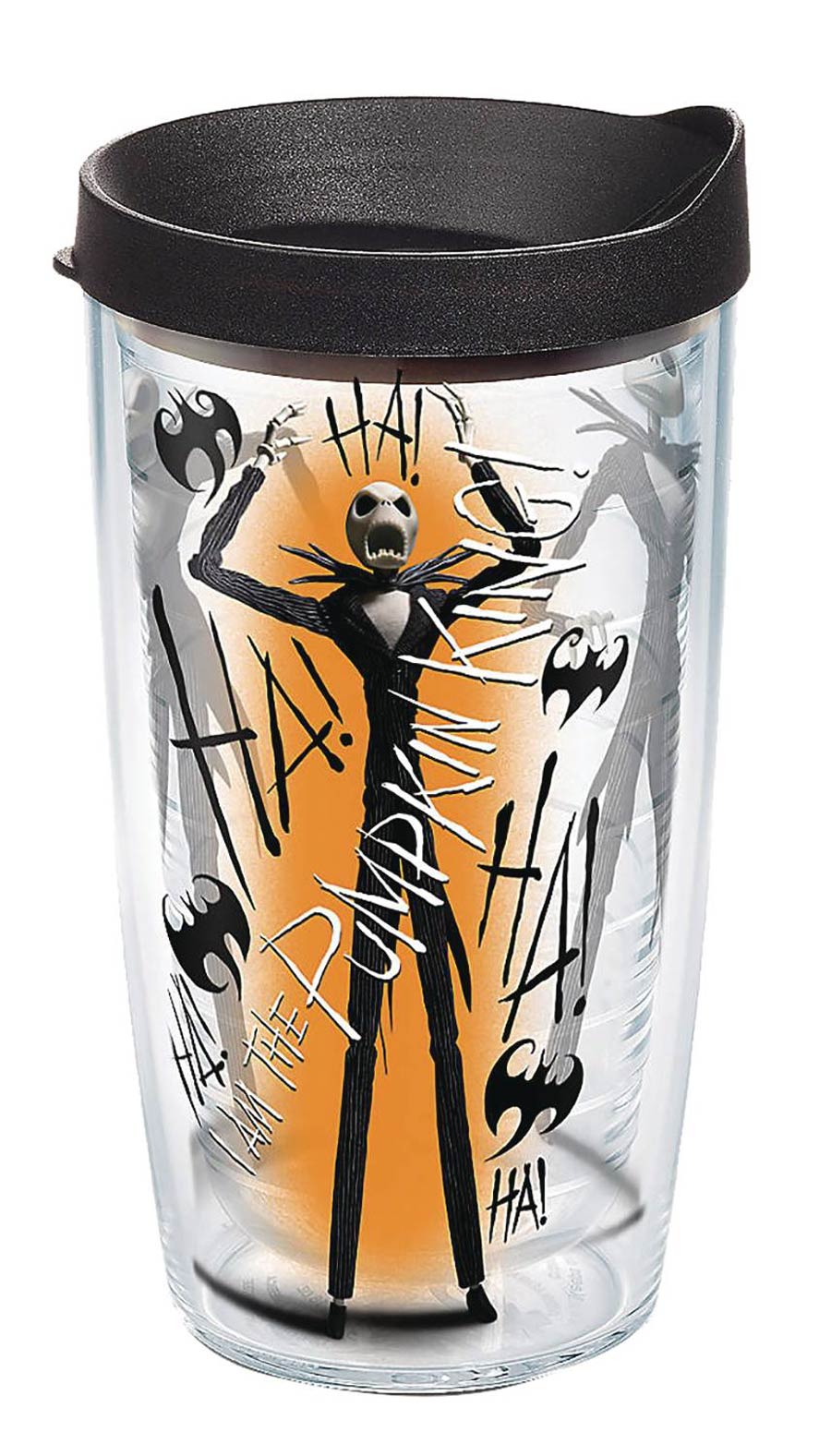 Nightmare Before Christmas 16-Ounce Tumbler With Black Lid - Pumpkin King
