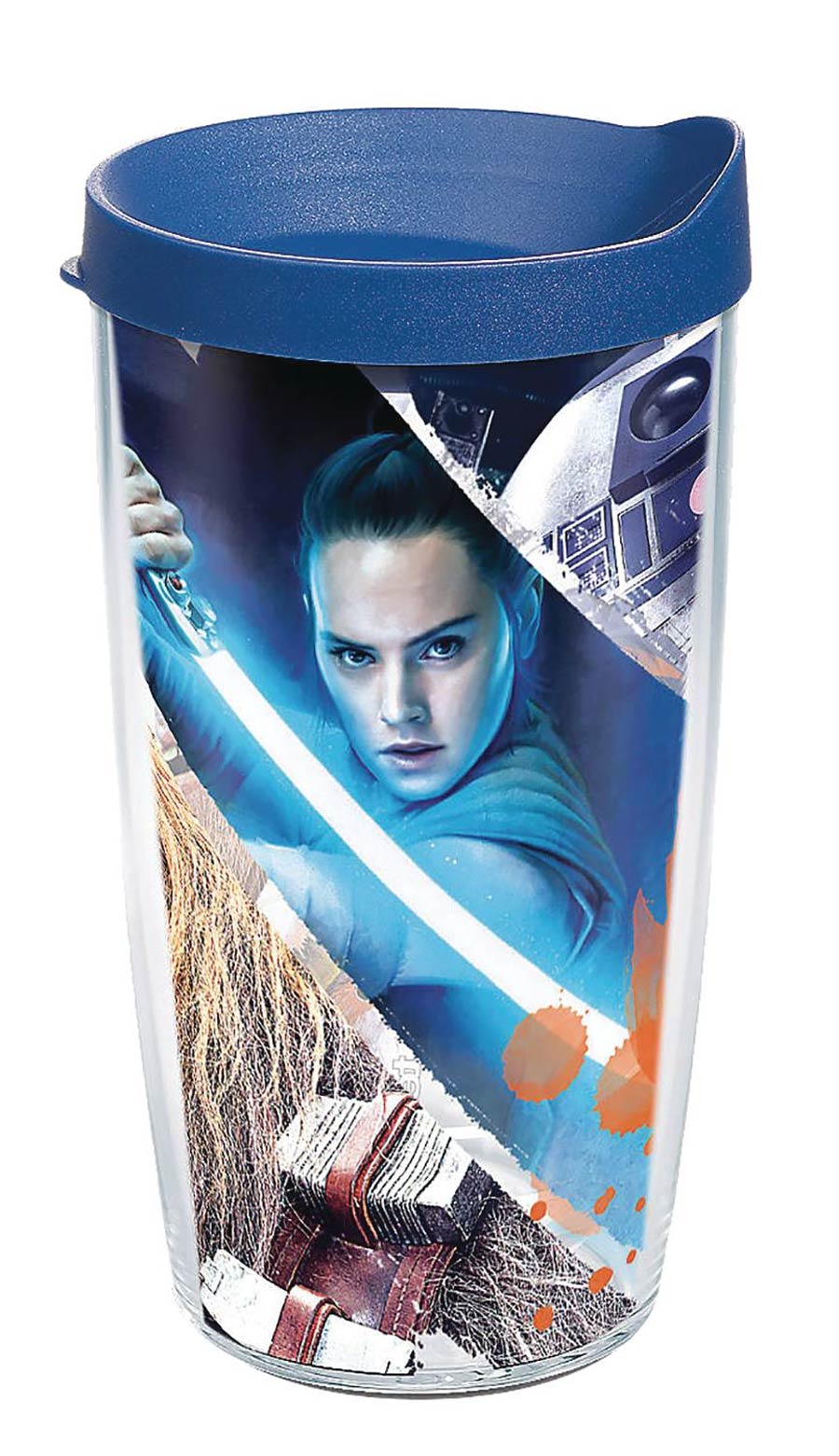 Star Wars Episode VIII The Last Jedi Action Shot 16-Ounce Tumbler With Blue Lid