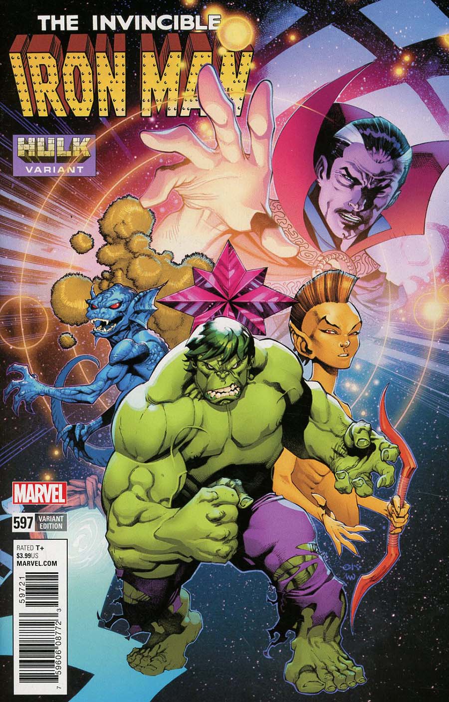 Invincible Iron Man Vol 3 #597 Cover B Variant Chris Stevens Hulk Smash Cover (Marvel Legacy Tie-In)