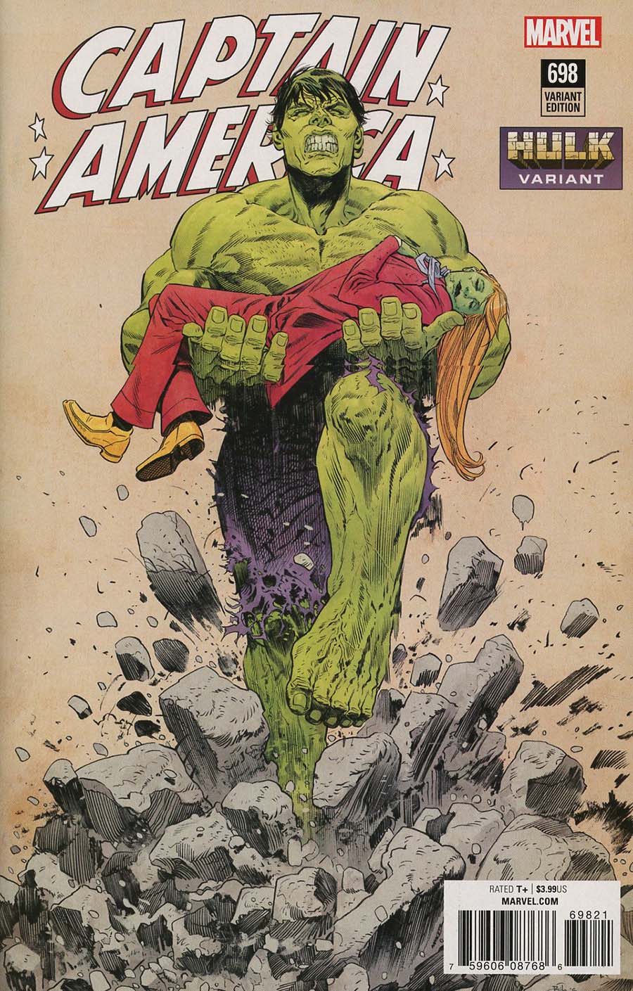 Captain America Vol 8 #698 Cover B Variant Bilquis Evely Hulk Smash Cover (Marvel Legacy Tie-In)