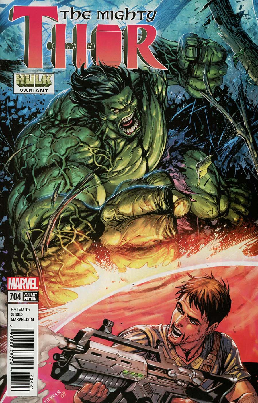Mighty Thor Vol 2 #704 Cover B Variant Hulk Smash Cover (Marvel Legacy Tie-In)