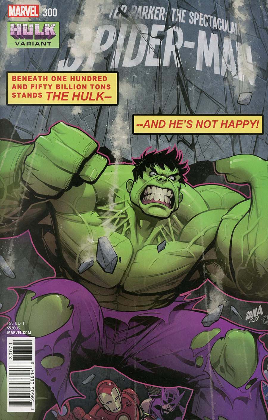 Peter Parker Spectacular Spider-Man #300 Cover B Variant David Nakayama Hulk Smash Cover (Marvel Legacy Tie-In)