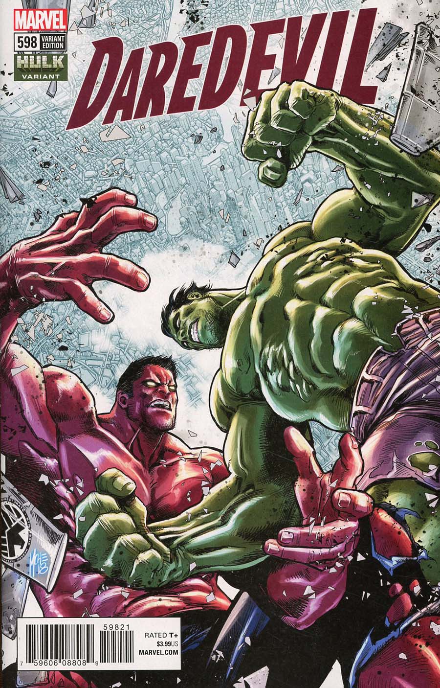 Daredevil Vol 5 #598 Cover B Variant Marco Checchetto Hulk Smash Cover (Marvel Legacy Tie-In)