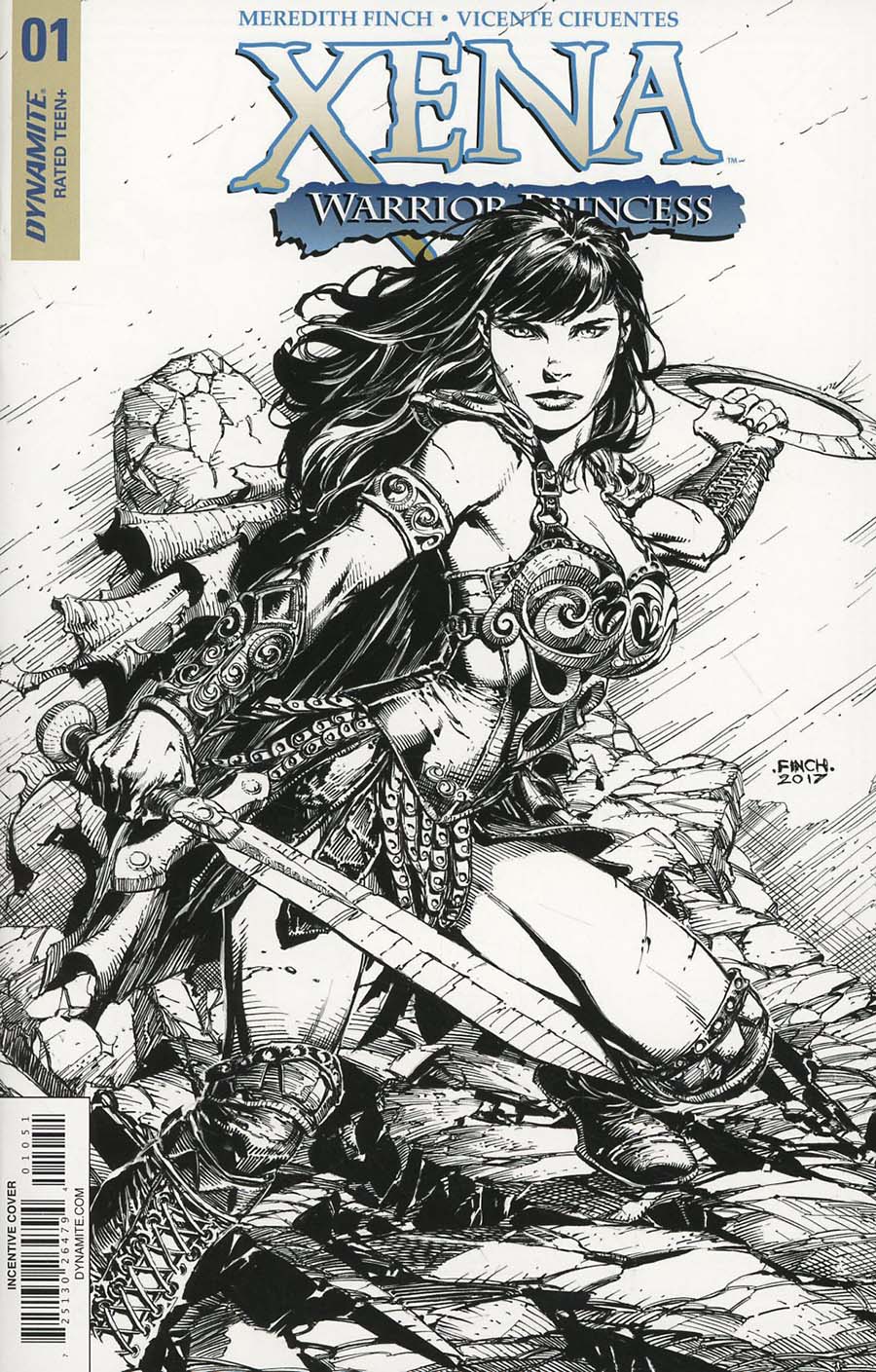 Xena Vol 2 #1 Cover F Incentive David Finch Black & White Cover