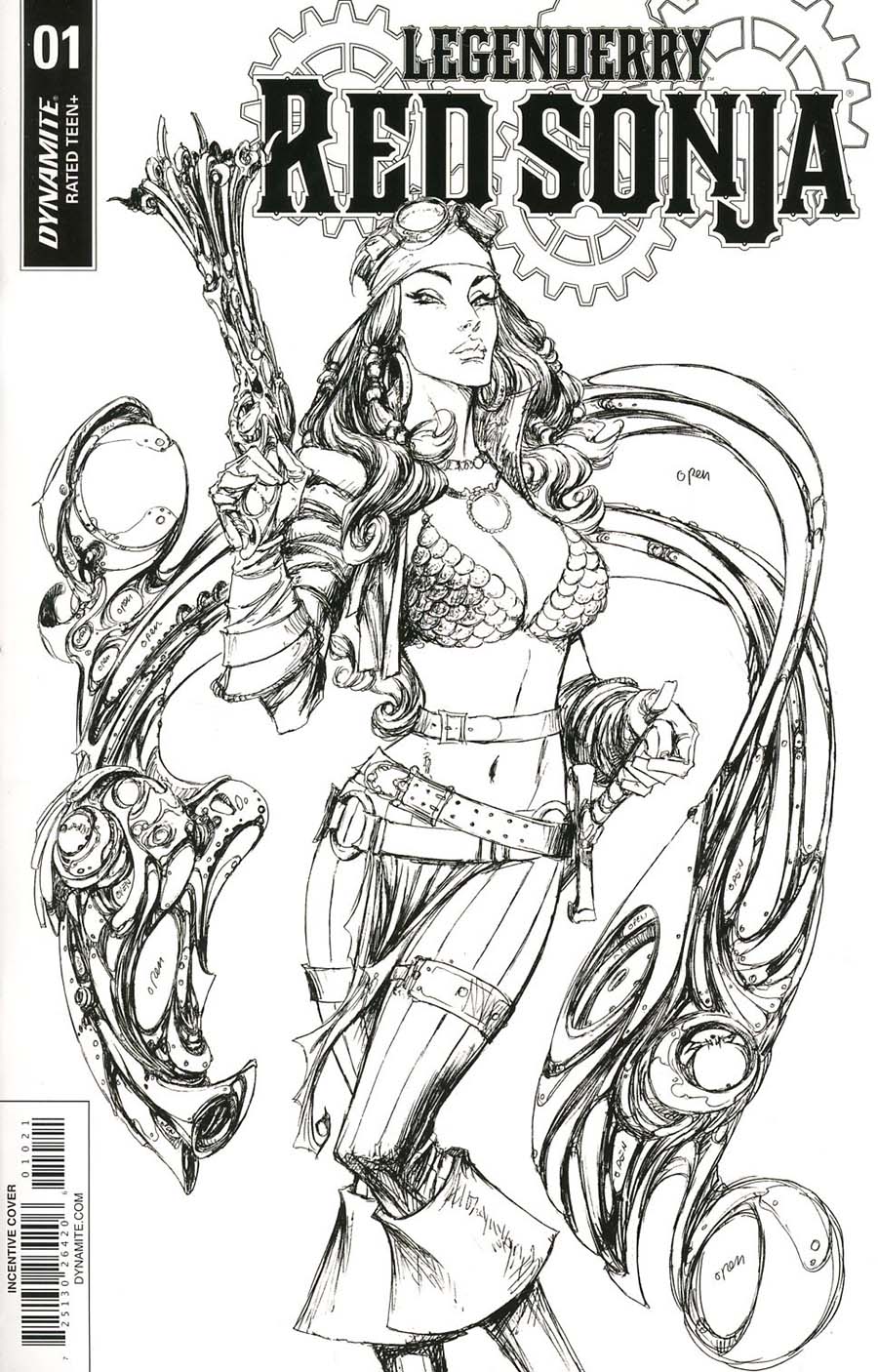 Legenderry Red Sonja Vol 2 #1 Cover C Incentive Joe Benitez Black & White Cover