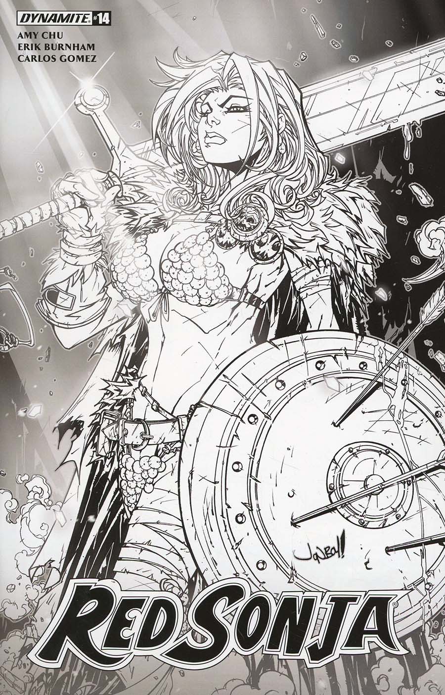 Red Sonja Vol 7 #14 Cover F Incentive Jonboy Meyers Black & White Cover