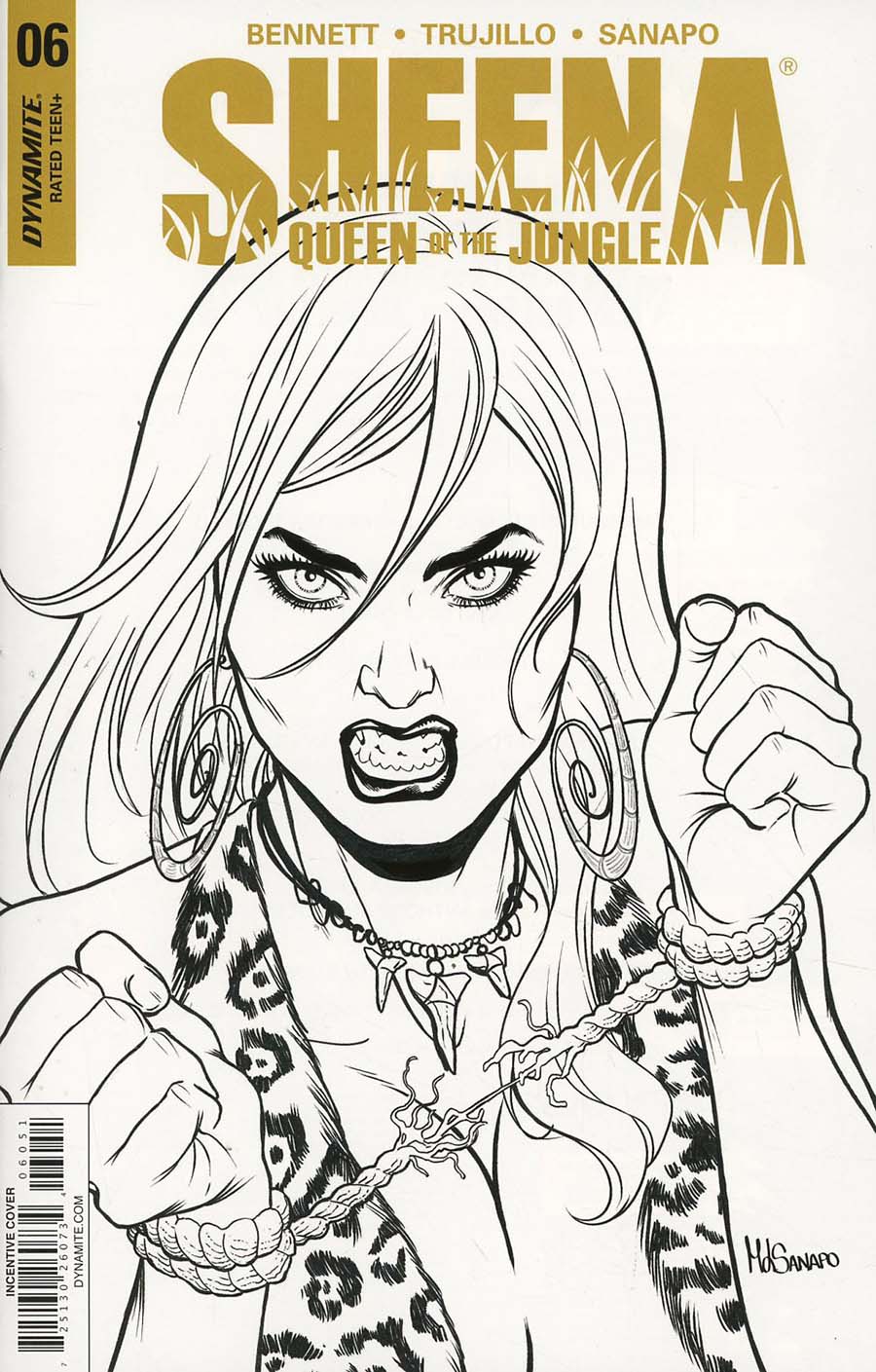 Sheena Vol 4 #6 Cover E Incentive Maria Sanapo Black & White Cover