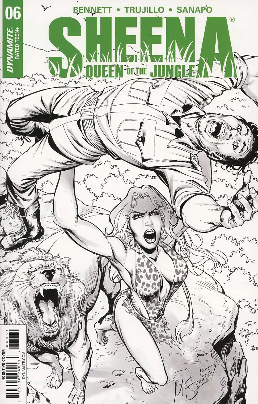 Sheena Vol 4 #6 Cover F Incentive Marco Santucci Black & White Cover