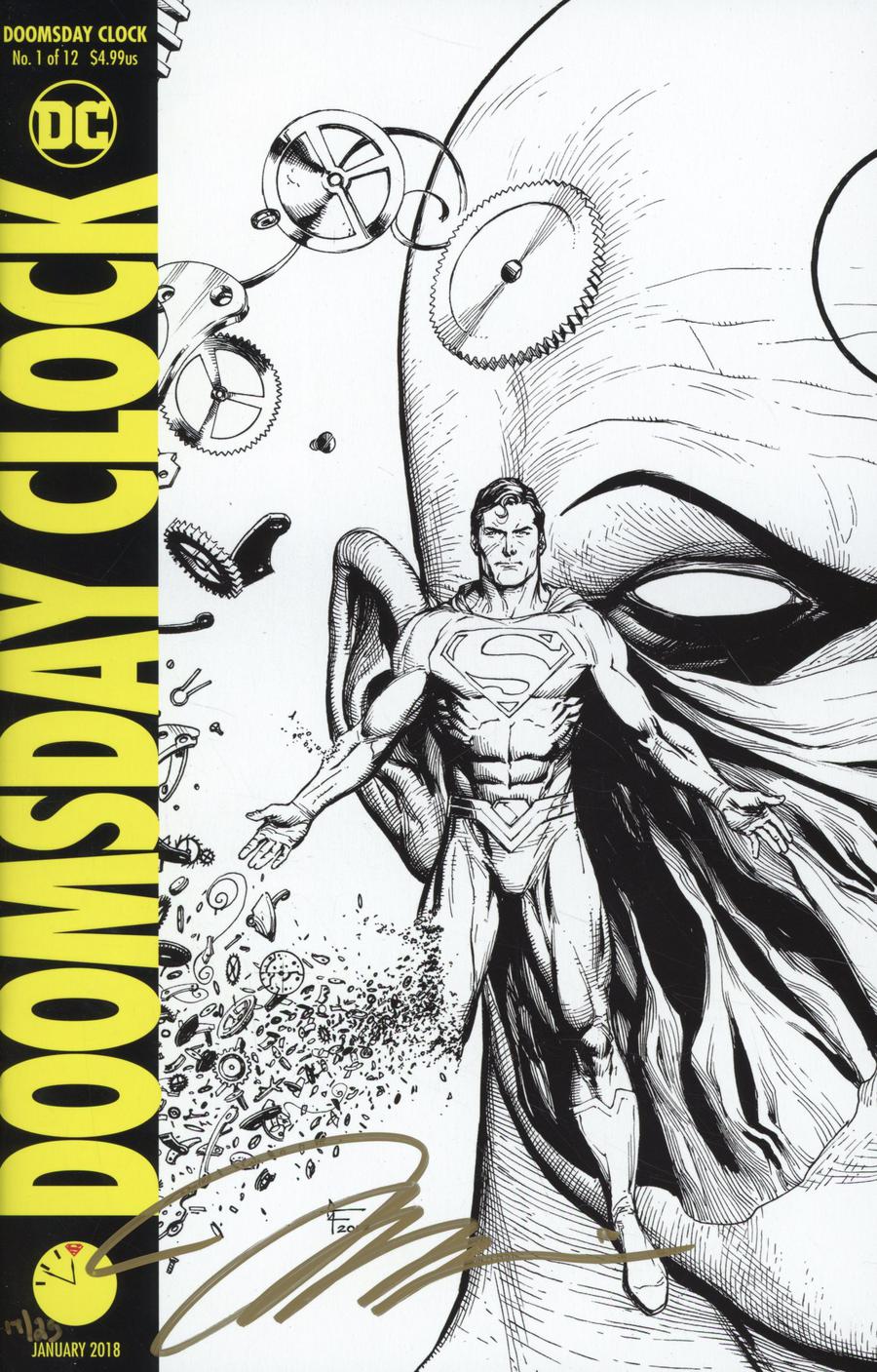 Doomsday Clock #1 Cover F DF Variant Gary Frank Cover Signed By Jim Lee