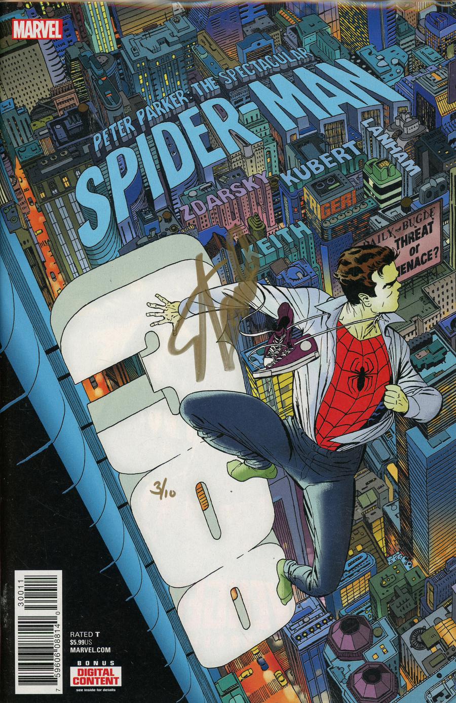 Peter Parker Spectacular Spider-Man #300 Cover J DF Signed By Stan Lee