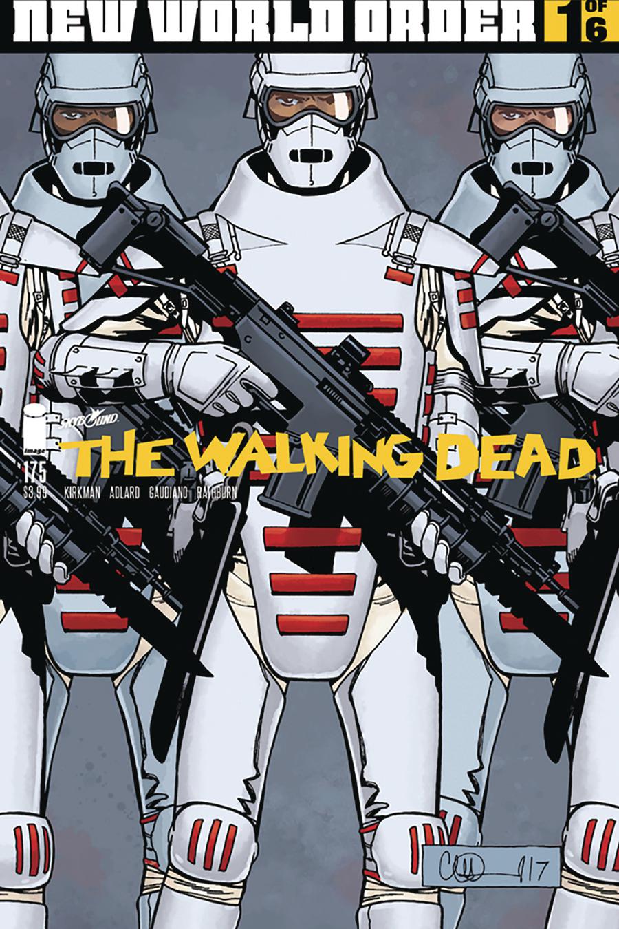 Walking Dead #175 Cover D DF Blood Red Signature Series Signed By Stefano Gaudiano